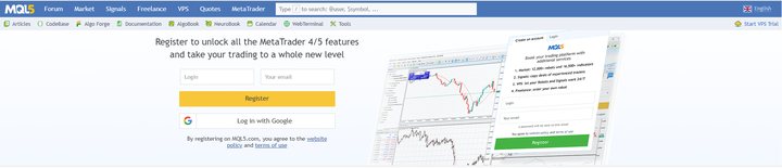 Форма регистрации на MQL5.com